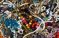 Colorful costume jewellery background Royalty Free Stock Photo