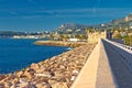 Colorful Cote d Azur town of Menton breakwater and waterfront view