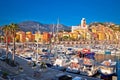 Colorful Cote d Azur town of Menton harbor and architecture view