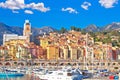 Colorful Cote d Azur town of Menton harbor and architecture view