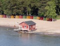 Colorful cottage on the coast of the baltic sea