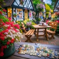 Colorful Cottages: A charming puzzle showcasing a row of quaint cottages in various hues