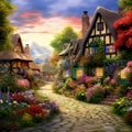 Colorful Cottages: A charming puzzle showcasing a row of quaint cottages in various hues