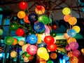 Colorful Cotton Ball String Lights Royalty Free Stock Photo