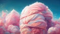 colorful cotton candy in soft color for background. Generative AI Royalty Free Stock Photo