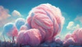 colorful cotton candy in soft color for background. Generative AI Royalty Free Stock Photo