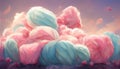 colorful cotton candy in soft color for background. Generative AI Royalty Free Stock Photo