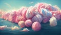 colorful cotton candy in soft color for background. Generative AI Royalty Free Stock Photo
