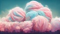 colorful cotton candy in soft color for background. Generative AI Royalty Free Stock Photo