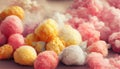 colorful cotton candy in soft color for background. Generative AI Royalty Free Stock Photo