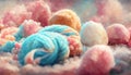 colorful cotton candy in soft color for background. Generative AI Royalty Free Stock Photo