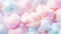 Colorful cotton candy in soft pastel color background. Generative AI Royalty Free Stock Photo