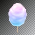 Colorful cotton candy on stick vector with transparency. Royalty Free Stock Photo
