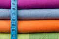 Colorful cotton cloth with measuring tape