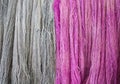 Colorful cotton thread background, natural color dye raw cotton thread Royalty Free Stock Photo