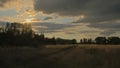 Colorful coudy sunset sky over a Hesbay region landscape Royalty Free Stock Photo