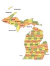 Michigan County Map Royalty Free Stock Photo