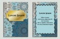 Colorful cover with pattern in oriental vintage style. Card or brochure design. Floral designed flyer or frame.