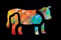 Colorful Cow Royalty Free Stock Photo