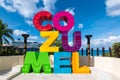 Colorful Cozumel sign, Mexico. Royalty Free Stock Photo