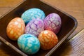 Colorful cracked design Easter Eggs in Bowl