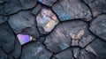 Colorful cracked stone texture Royalty Free Stock Photo