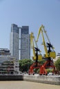 Colorful Cranes Puerto Madero Buenos Aires Royalty Free Stock Photo