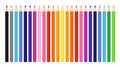 Colorful crayon colored pencil set