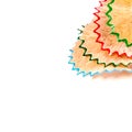 Colorful crayon pencil wood shavings Royalty Free Stock Photo