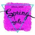 Colorful crayon scribble poster Spring sale Royalty Free Stock Photo