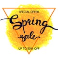Colorful crayon scribble poster Spring sale Royalty Free Stock Photo