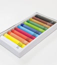 Colorful crayon set with named colors and color codes diagonal