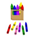 Colorful Crayon Stationery School Illustration Vector Clipart