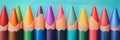Colorful Crayons Arranged in Line Royalty Free Stock Photo