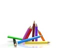 Colorful crayons for back to school concept border or banner