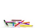 Colorful crayons for back to school concept border or banner