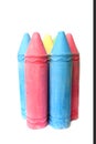 Colorful crayons for creativity isolated