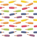 Colorful crayons in horizontal rows Royalty Free Stock Photo