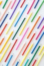 Colorful crayons in parallel lines Royalty Free Stock Photo