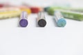 Colorful crayons pastels lie in a circle. Royalty Free Stock Photo