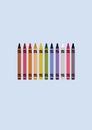 colorful crayons. Vector illustration decorative background design Royalty Free Stock Photo