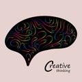 colorful creative brain.smart brain logo.sign of creative thinking.power of thinking