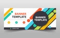 Colorful creative business banner template, header cover for website design template. horizontal banner template