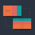 Colorful creative business card template with red, orange and green colors. Fully editable and customizable. Royalty Free Stock Photo