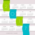 2017 Colorful Creative Calendar with Infographic Banners