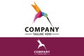 Colorful Creative Geometric Low Poly Hummingbird Logo Design