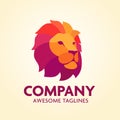 Colorful Creative Lion Head Logo Design