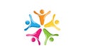 Colorful Creative People Abstract Five Group Team Logo