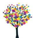 Colorful creative prolific tree. Royalty Free Stock Photo