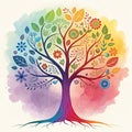 Colorful creative prolific tree metaphor Royalty Free Stock Photo